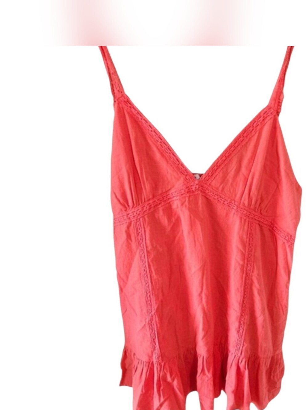 No Boundaries NWT Coral Lace Trim Cotton Ruffle Mini Sundress Size XL